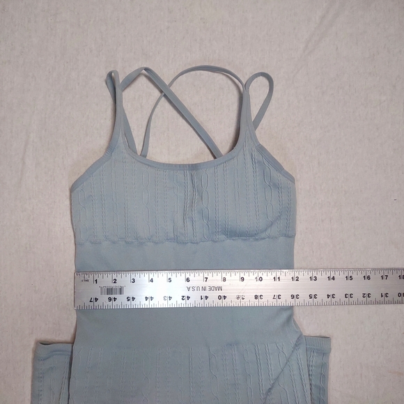 ALO Yoga Seamless Cable Knit Bodysuit| Chalk Blue| XS - Picture 7 of 9